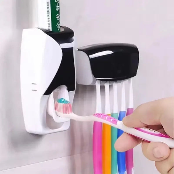 Wall Mounted Toothbrush Holder With Automatic Dispenser