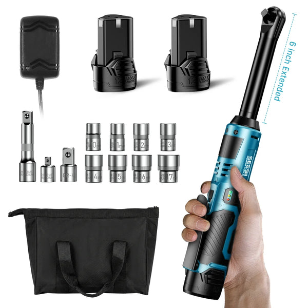 Extended Cordless Electric Ratchet Wrench